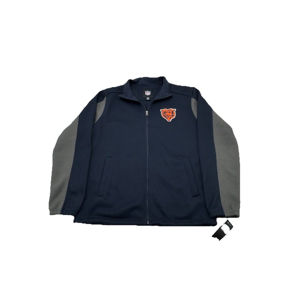 Chicago Bears NFL Full Zip Warmup Jacket GIII Apparel Ribbed Blue Size Large NWT